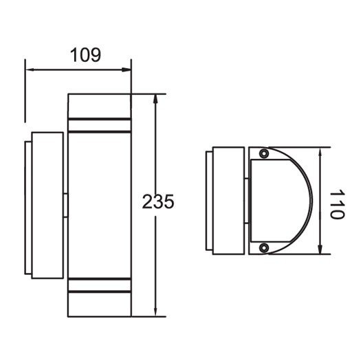 Φωτιστικό Lutec Focus GU10 Επίτοιχο Εξωτερικού Χώρου από Αλουμίνιο Διπλής Δέσμης