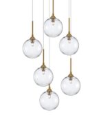 Κρεμαστό μοντέρνο φωτιστικό εξάφωτο γυάλινο_Luma