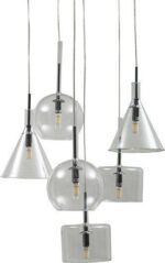 Φωτιστικό κρεμαστό γυάλινο εξάφωτο μοντέρνο_Luma