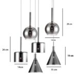 Φωτιστικό κρεμαστό γυάλινο εξάφωτο μοντέρνο_Luma