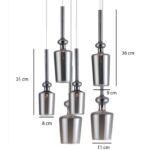 Κρεμαστό γυάλινο φωτιστικό εξάφωτο μοντέρνο_Luma