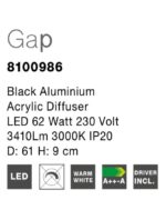 Φωτιστικό οροφής led - D61 - αλουμίνιο - acrylic diffuser - Gap - Nova Luce