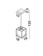 Φωτιστικό κρεμαστό μοντέρνο μονόφωτο - μέταλλο και γυαλί - Juliet - Nova Luce