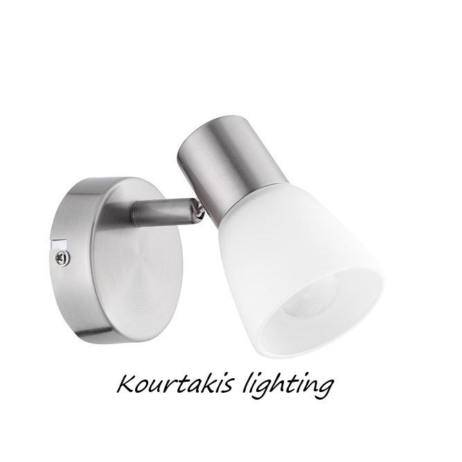Spot νίκελ μεταλλική βάση και γυαλί οπαλίνα _ Publico _ Nova Luce