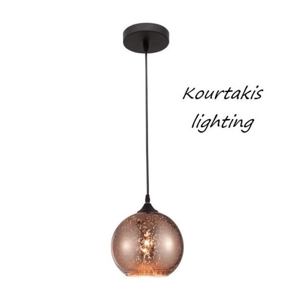 Φωτιστικό κρεμαστό μοντέρνο copper γυάλινο  _ Blaze   _ Nova Luce