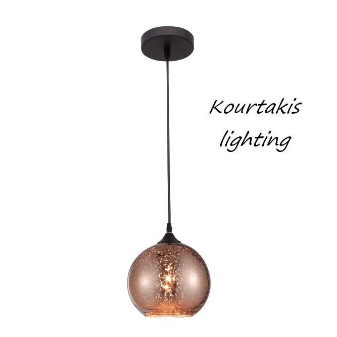 Φωτιστικό κρεμαστό μοντέρνο copper γυάλινο  _ Blaze   _ Nova Luce