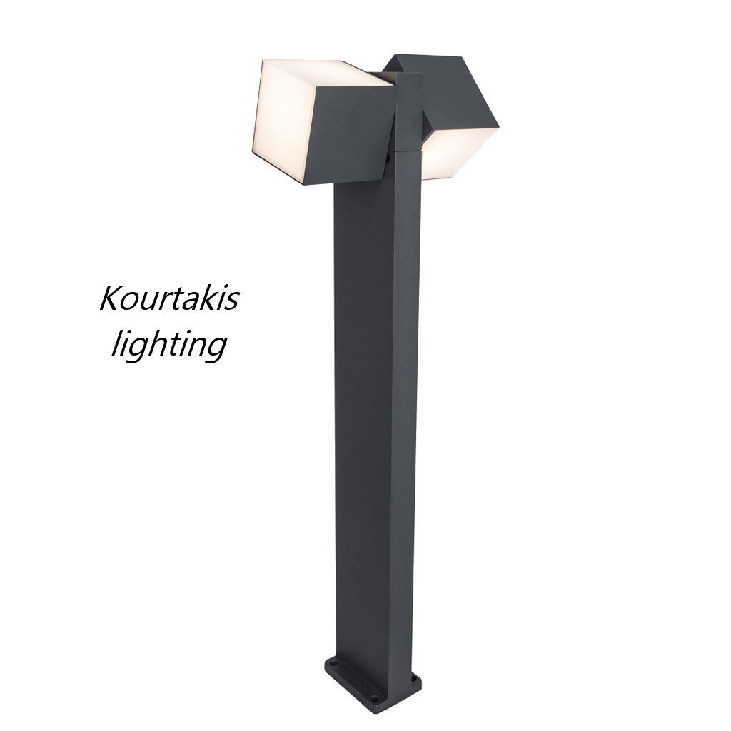 Φωτιστικό led_κολωνάκι δαπέδου εξωτερικών χώρων_περιστρεφόμενες κεφαλές_cuba_lutec