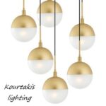 Κρεμαστό μοντέρνο φωτιστικό εξάφωτο γυάλινο Luma