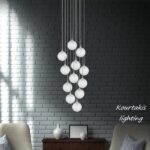 Κρεμαστό μοντέρνο φωτιστικό δωδεκάφωτο γυάλινο_Luma