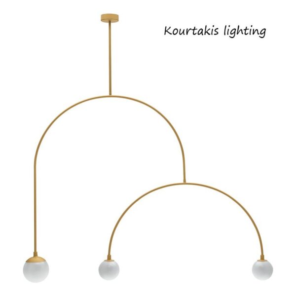 Μεταλλικό τρίφωτο κρεμαστό φωτιστικό μοντέρνο_Luma