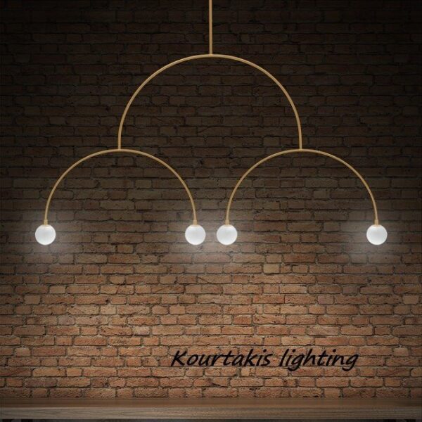 Μεταλλικό τετράφωτο κρεμαστό φωτιστικό μοντέρνο_Luma