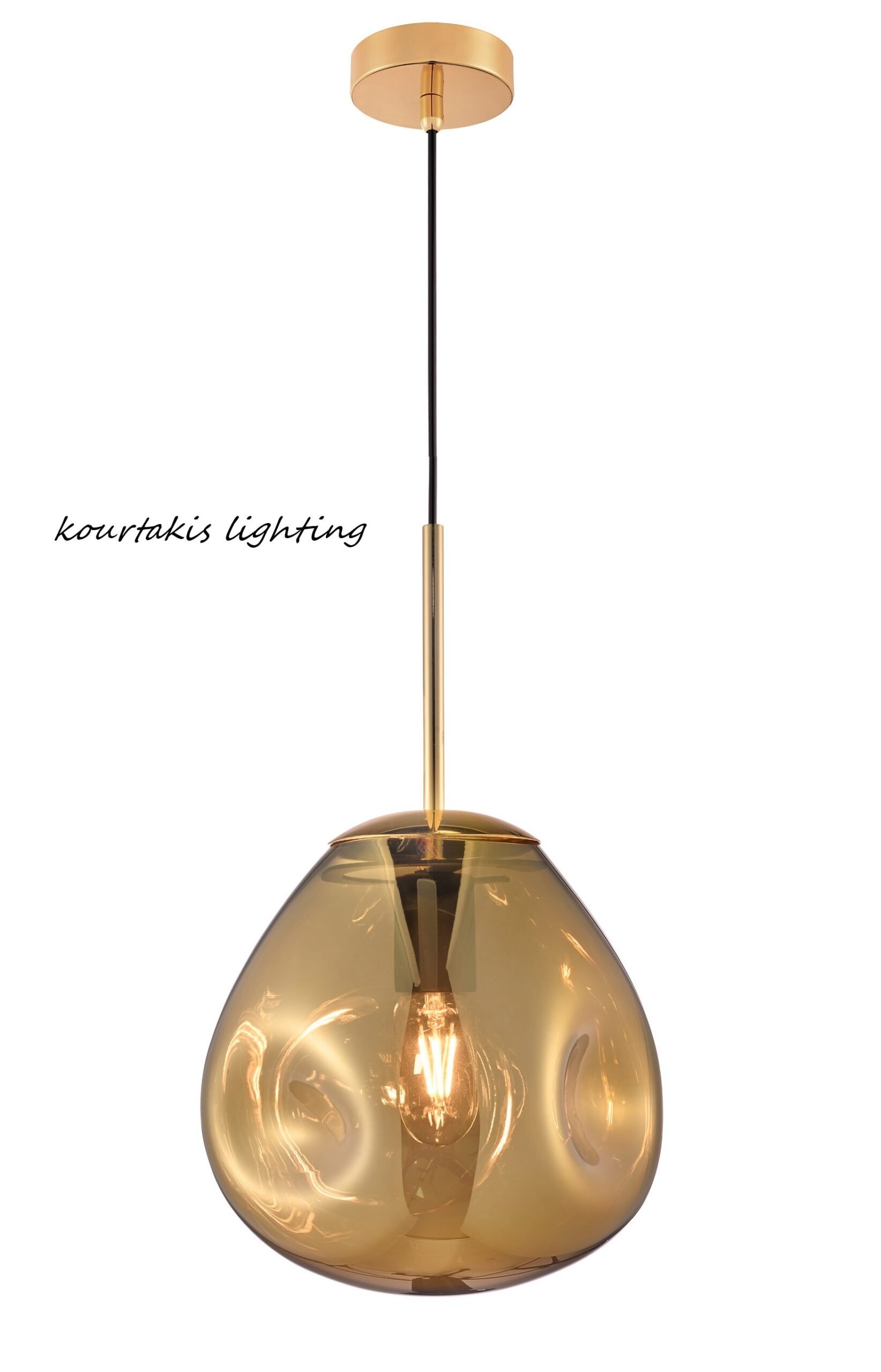 Μονόφωτο οροφής κρεμαστό led - Χρυσό - LAVA - Nova Luce