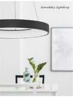 Κρεμαστό φωτιστικό οροφής - RANDO THIN  - Nova Luce  - Μαύρο