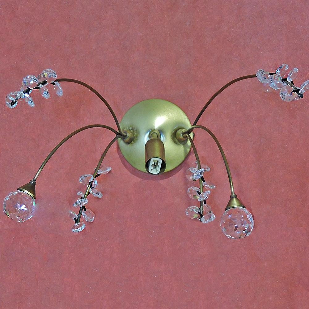 Απλίκα Τοίχου Με Κρύσταλλα Μεταλλική Μπρονζέ Μοντέρνα