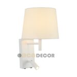 Led Απλίκα Τοίχου Μεταλλική Με Υφασμάτινο Αμπαζούρ - Image 2