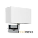 Απλίκα Τοίχου Μεταλλική Με Υφασμάτινο Αμπαζούρ