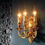 Απλίκα Τοίχου Κλασσική Μπρούτζινη Τρίφωτη Euroluce Luigi Xv A3L