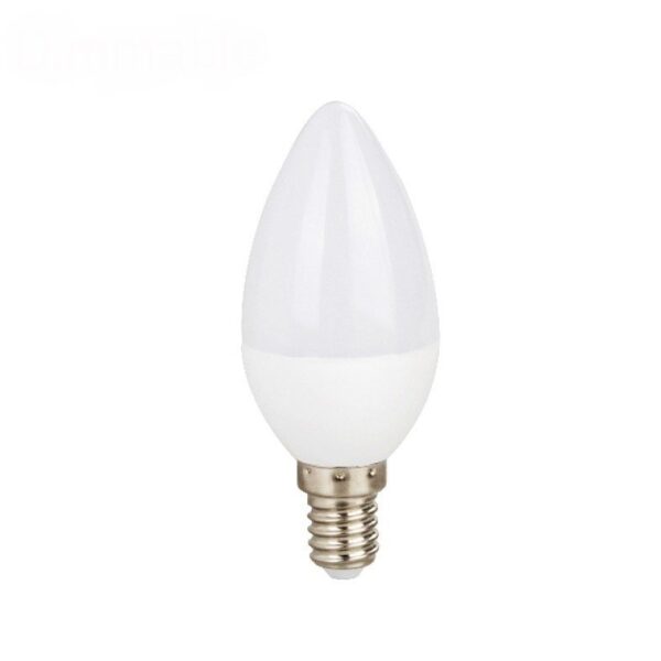 Led Λάμπα Ε14 5,5Watt Κεράκι Candle 395Lumen Ψυχρό Λευκό 6000Κ Ντιμαριζόμενη