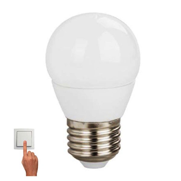 Led Λάμπα E27 5Watt Σφαιρική Ball 350Lumen Θερμό Λευκό 3000Κ Step Dimmable
