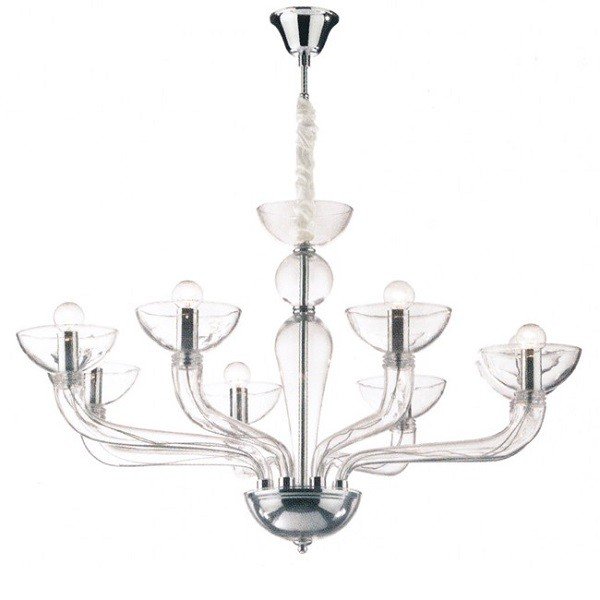 images Πολυέλαιος Ideal Lux Casanova SP8 Κρεμαστός Γυάλινος Μοντέρνος