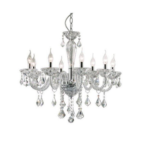 Πολυέλαιος Ideal Lux Tiepolo SP8 Χειροποίητος Γυάλινος με Κρύσταλλα