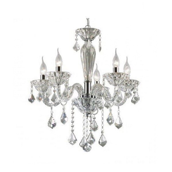 Πολυέλαιος Ideal Lux Κλασσικός Κρεμαστός Γυάλινος με Κρύσταλλα