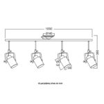 Φωτιστικό Οροφής Σποτ Μεταλλικό Τετράφωτο Μοντέρνο Πατίνα Λευκό - Χρυσό