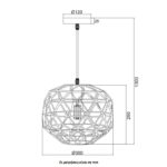 ACA Lighting Φωτιστικό Μεταλλικό Κρεμαστό Μονόφωτο Vintage Μαύρο Ματ