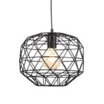 ACA Lighting Φωτιστικό Μεταλλικό Κρεμαστό Μονόφωτο Vintage Μαύρο Ματ