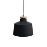 ACA Lighting Vintage Μονόφωτο Μεταλλικό Κρεμαστό Μαύρο Ματ