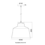 ACA Lighting Vintage Μονόφωτο Μεταλλικό Κρεμαστό Μαύρο Ματ