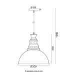 ACA Lighting Φωτιστικό Καμπάνα Κρεμαστό Μεταλλικό Vintage Πράσινο Αντικέ