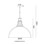 ACA Lighting Φωτιστικό Κρεμαστό Καμπάνα Μεταλλικό Vintage Πράσινο Αντικέ