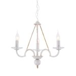 ACA Lighting Πολυέλαιος με Κρύσταλλα Κλασσικός Τρίφωτος Κρεμαστός Μεταλλικός Λευκός Πατίνα