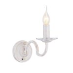 ACA Lighting Απλίκα Τοίχου Μονόφωτη Κλασσική Μεταλλική Λευκό Πατίνα
