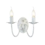 ACA Lighting Απλίκα Επίτοιχη Κλασσική Μεταλλική Δίφωτη σε δύο Χρώματα
