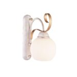 ACA Lighting Κλασσική Επίτοιχη Απλίκα Μεταλλική με Γυάλινο Καπέλο Μονόφωτη Λευκή