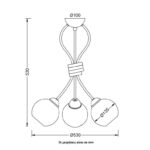 ACA Lighting Φωτιστικό Οροφής Μεταλλικό με Γυάλινα Καπέλα Λευκό Πατίνα Τρίφωτο