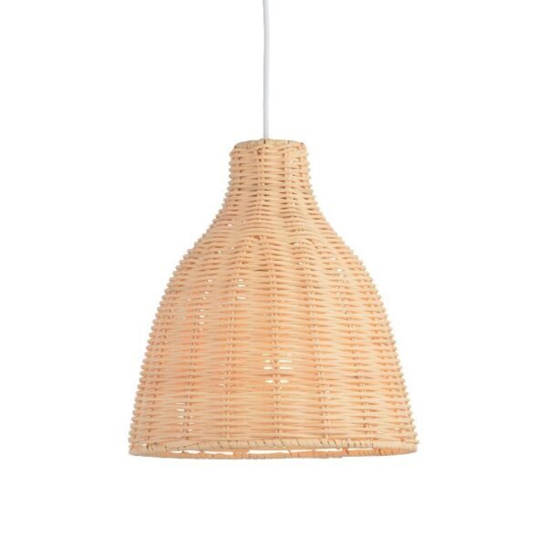 ACA Lighting Φωτιστικό Κρεμαστό Μοντέρνο Ξύλινο από Λυγαριά σε Φυσικό Χρώμα Μονόφωτο