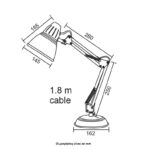ACA Lighting Πορτατιφ Γραφείου Μεταλλικό σε Τρία Χρώματα με Κινούμενη Κεφαλή και Βραχίονα