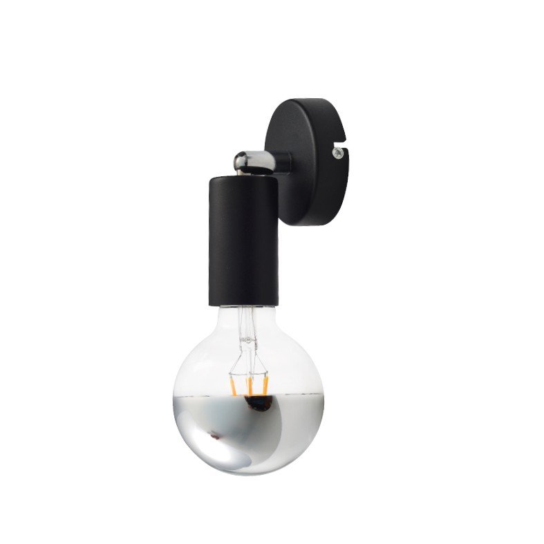 ACA Lighting Σποτ Επίτοιχο Οροφής Μεταλλικό Μονόφωτο Περιστρεφόμενο Μαύρο