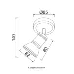 ACA Lighting Επίτοιχο Οροφής Σποτ Μεταλλικό Μονόφωτο Μπρονζέ