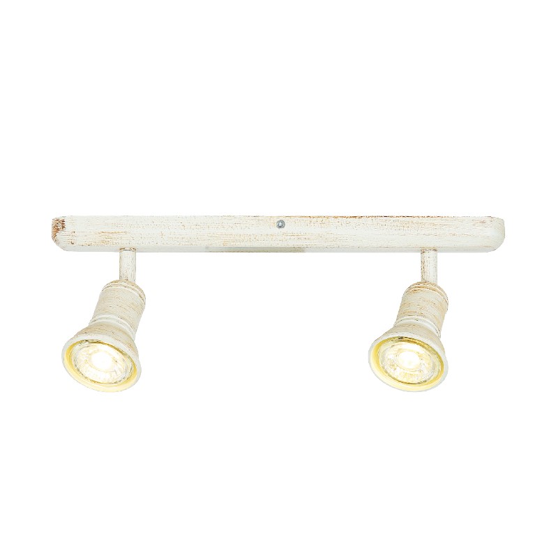 ACA Lighting Σποτ Επίτοιχο Οροφής Μεταλλικό Δίφωτο Περιστρεφόμενο Λευκό Αντικέ