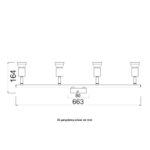 Σποτ Επίτοιχο Εσωτερικού Χώρου Μεταλλικό Τετράφωτο Ορειχάλκινο