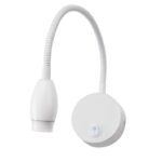 ACA Lighting LED Σποτ Επίτοιχο 3Watt Μεταλλικό Λευκό με Εύκαμπτο Σπιράλ Βραχίονα