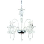 ACA Lighting Κλασσικός Κρεμαστός Πολυέλαιος Ακρυλικός Διάφανος Τετράφωτος