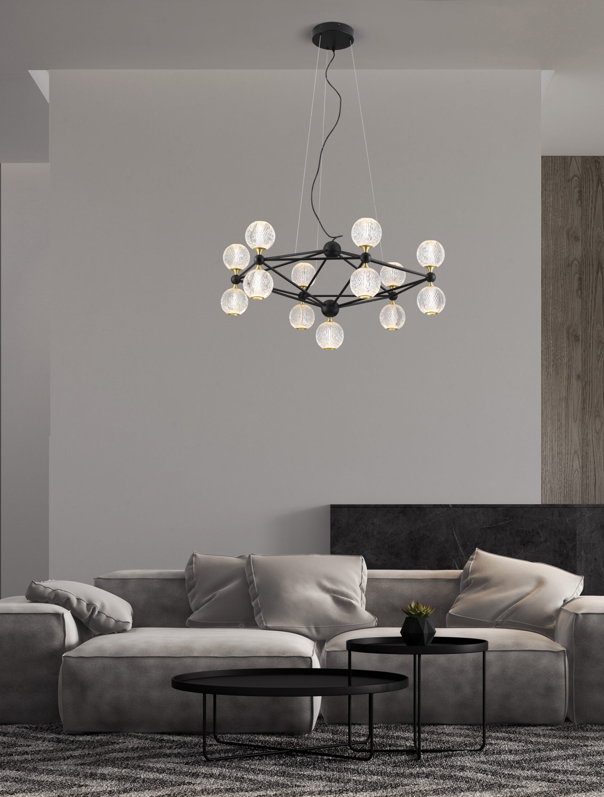 Minimalist,Interior,Of,Modern,Living,Room,3d,Rendering Κρεμαστό Φωτιστικό BELINDA 9695400 Nova Luce - Image 1
