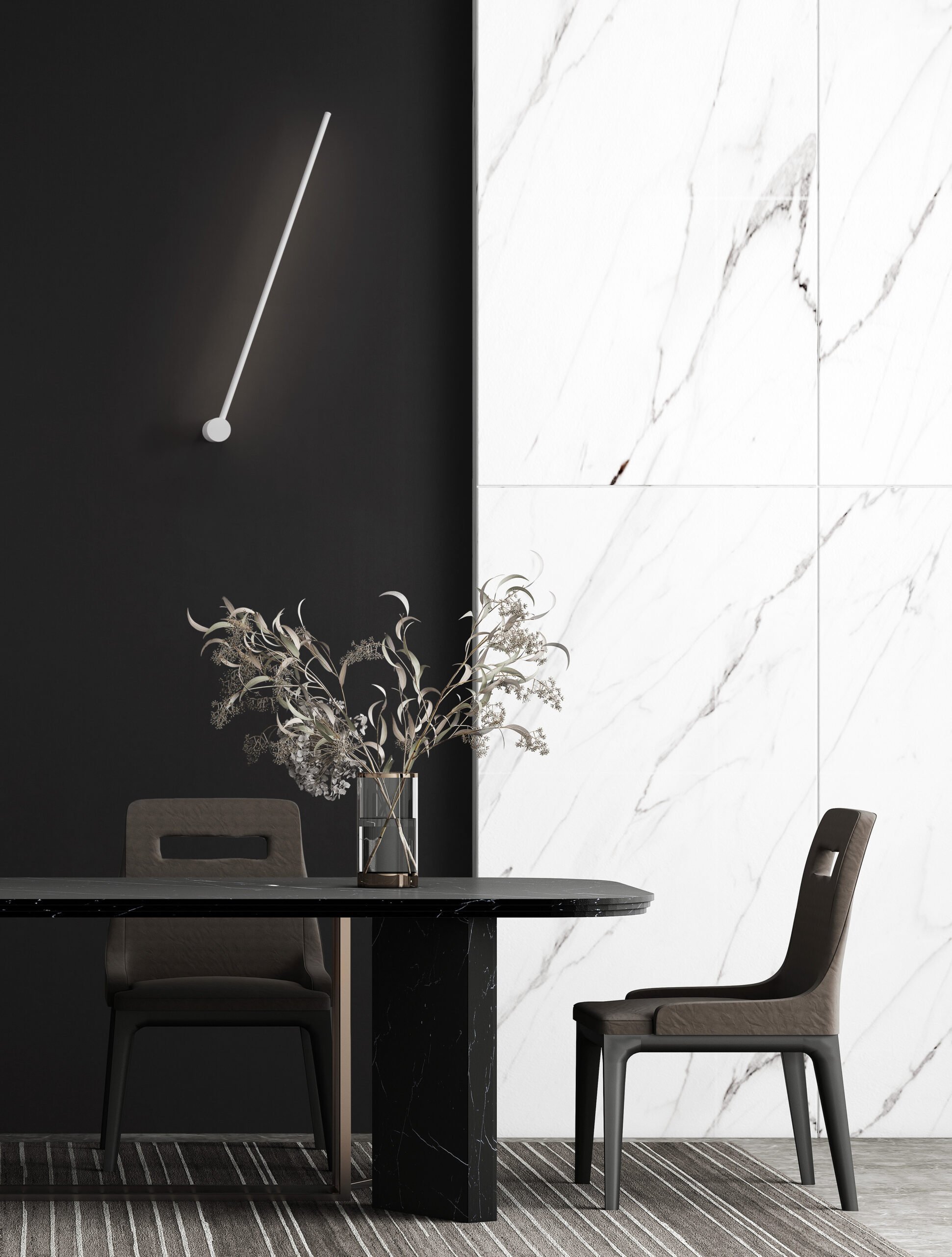 Interior,Study,Or,Home,Office,With,Table,And,Chair.,Minimalist Απλίκα LED SYNTHESI 9009325 Nova Luce - Image 1