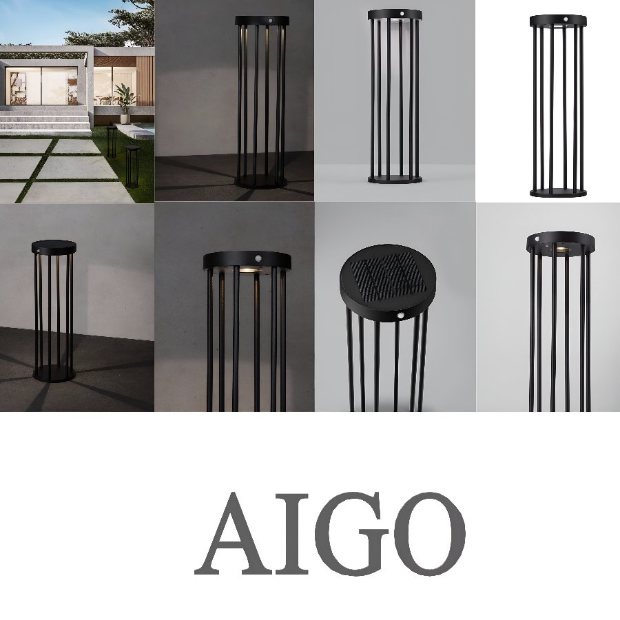 Untitled Project (4) Ηλιακό Φωτιστικό Δαπέδου LED AIGO 9030582 με Αισθητήρα Κίνησης - Image 1